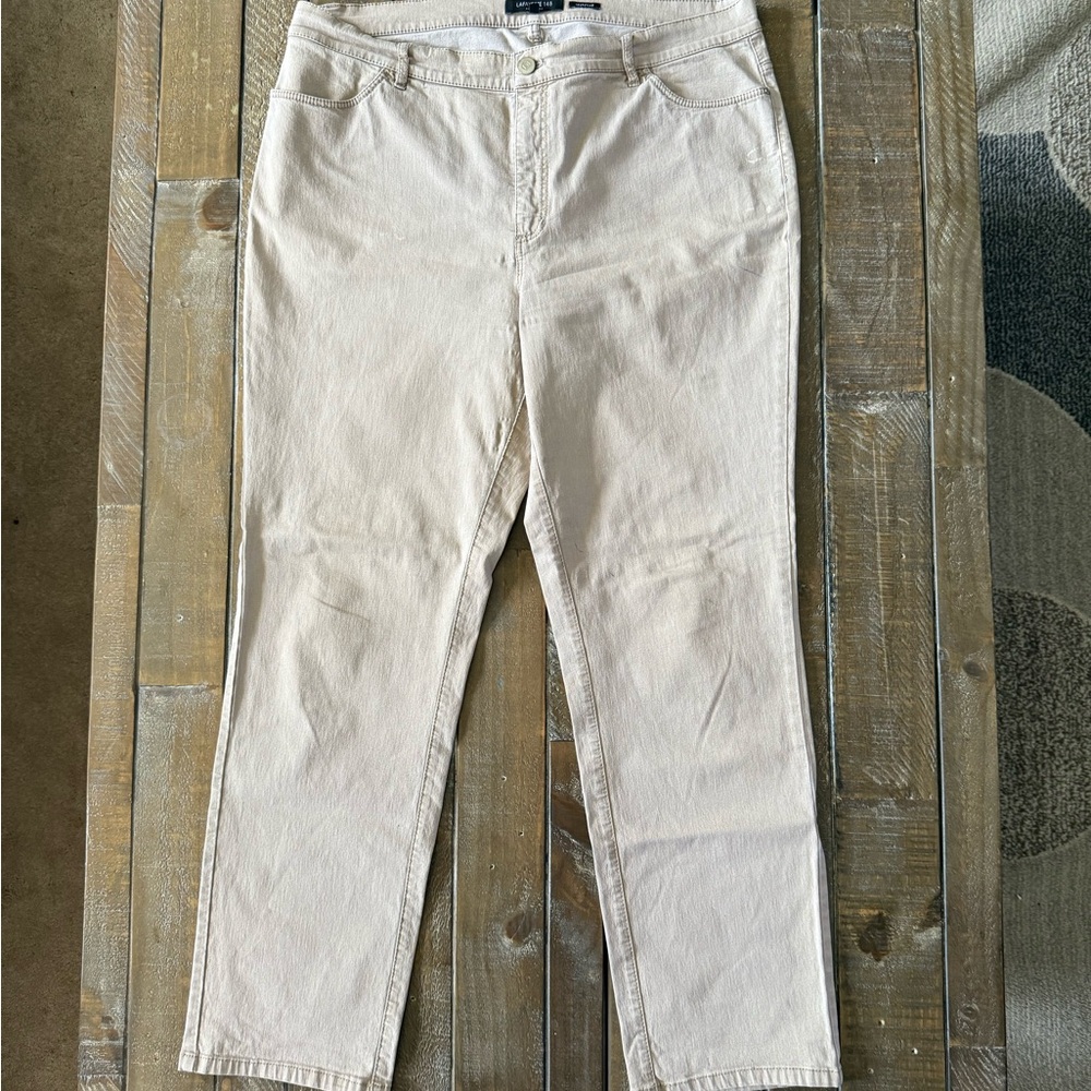 Lafayette 148 New York Cream Ankle Cropped Jeans
